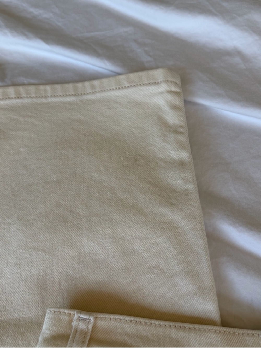 Reformation Alyssa Stretch Wide Leg Cropped Jeans in Cream - Picture 6 of 6